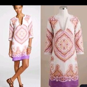 J. Crew Size 6 Flowing Bohemian Dress Orange Purple & Cream